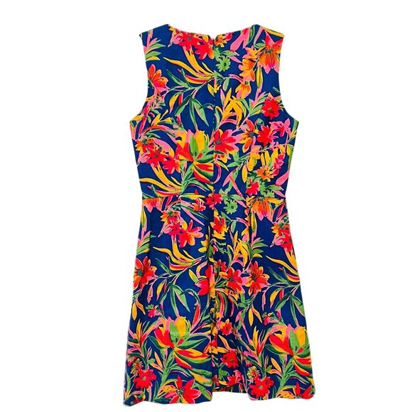 J.Crew Tropical Floral Bodycon Shift Dress Knee Length Sleeveless Multicolor 4 - Picture 6 of 12